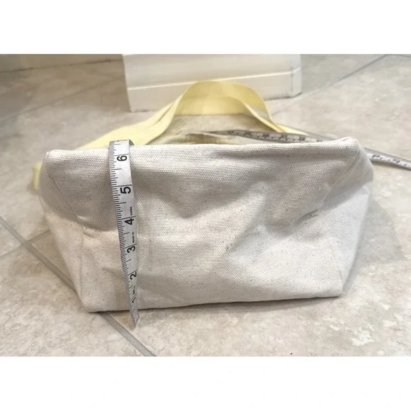 Starbucks Exclusive Tote bag - Ivory Canvas Yellow Top Handle Crossbody Zip Top - Picture 7 of 10